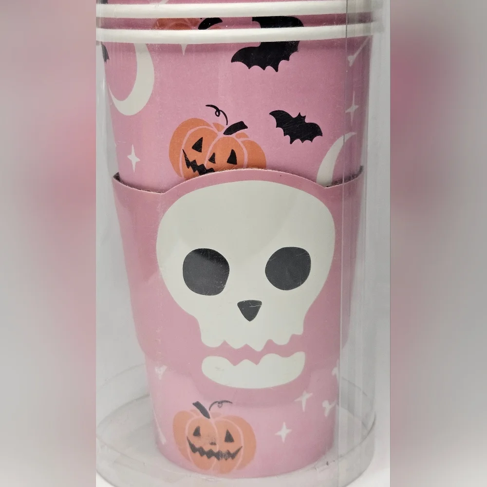 Spooky Halloween Cups with Lids And Sleeves 12ct